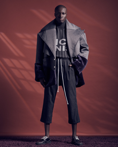 Mnisi Wide lapel grey purple